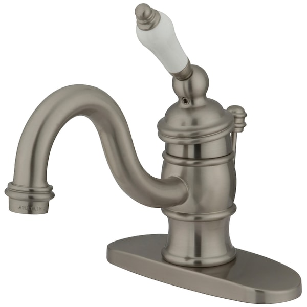 Kingston Brass 4" Centerset Single, Handle Bathroom Faucet, Brushed Nickel KB3408PL - main